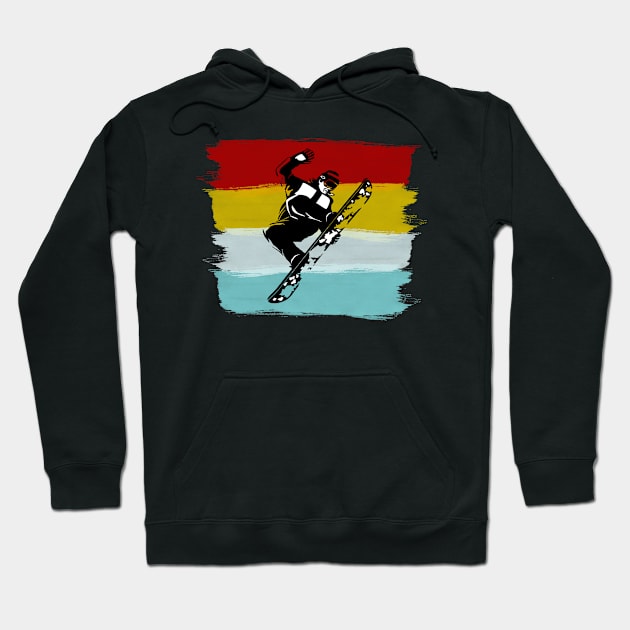 Retro Snowboarder Hoodie by funkyteesfunny